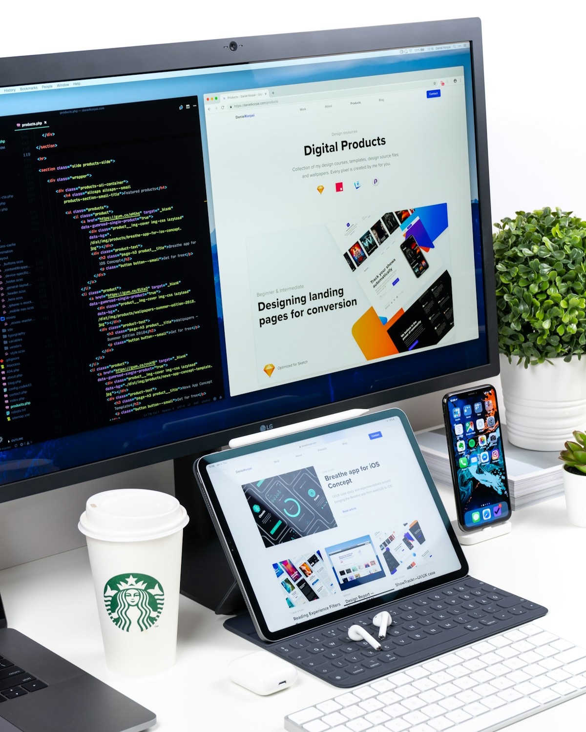 Modern website design across multiple devices
